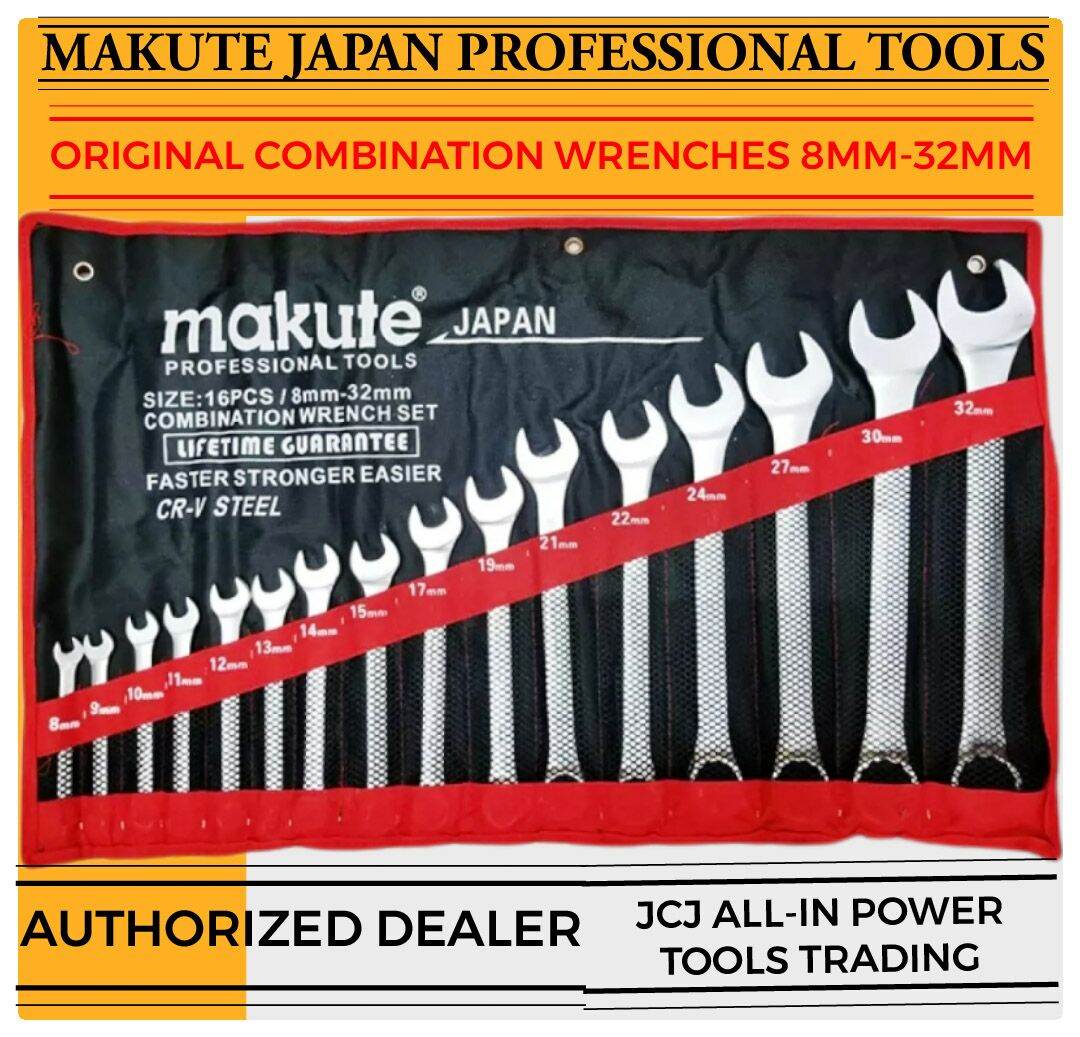 ORIGINAL COMBINATION WRENCHES 8MM32MM MAKUTE JAPAN 16PCS. SET/ HEAVY
