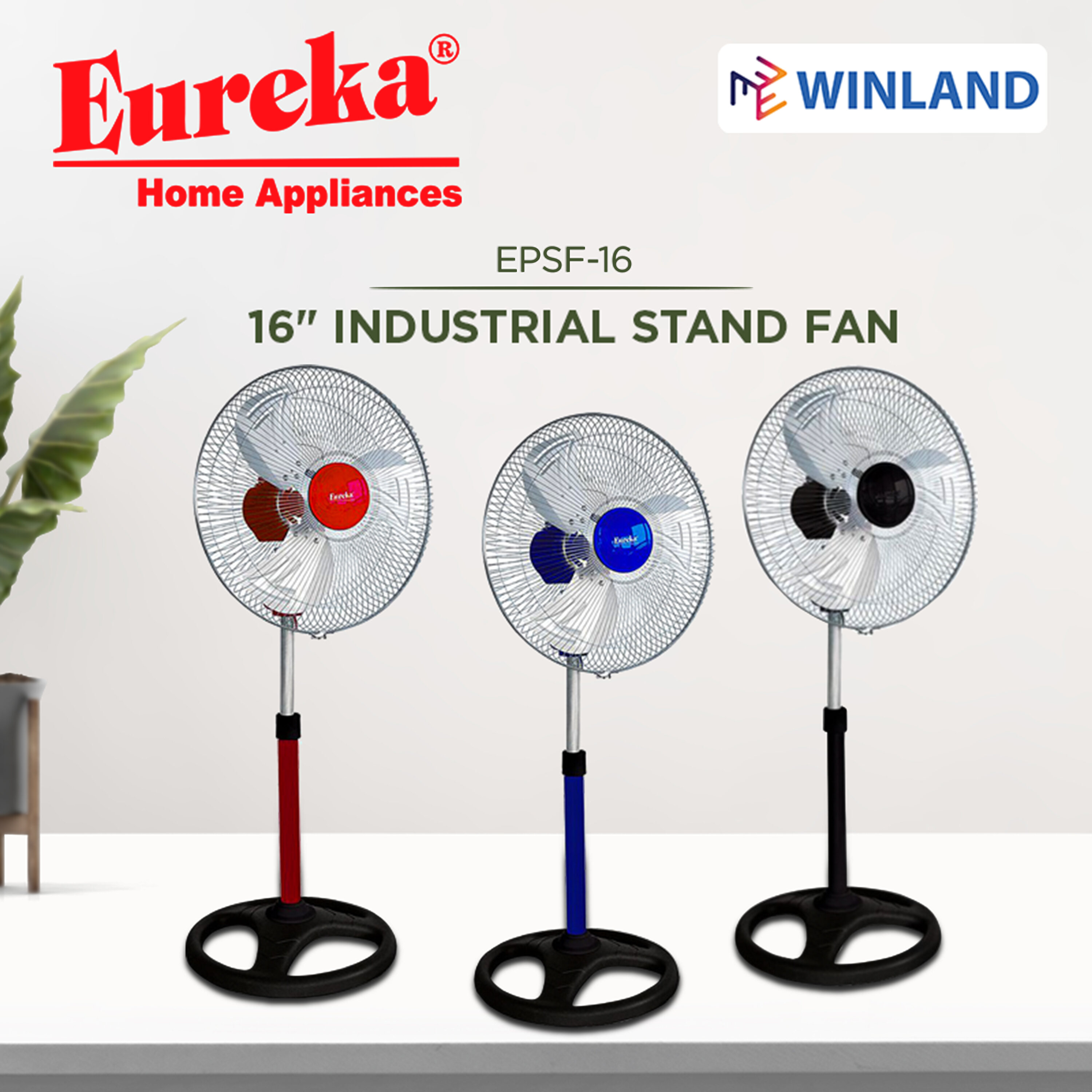 Eureka by Winland 16inches Stand Fan | Industrial Electric Fan 60w EPSF-16