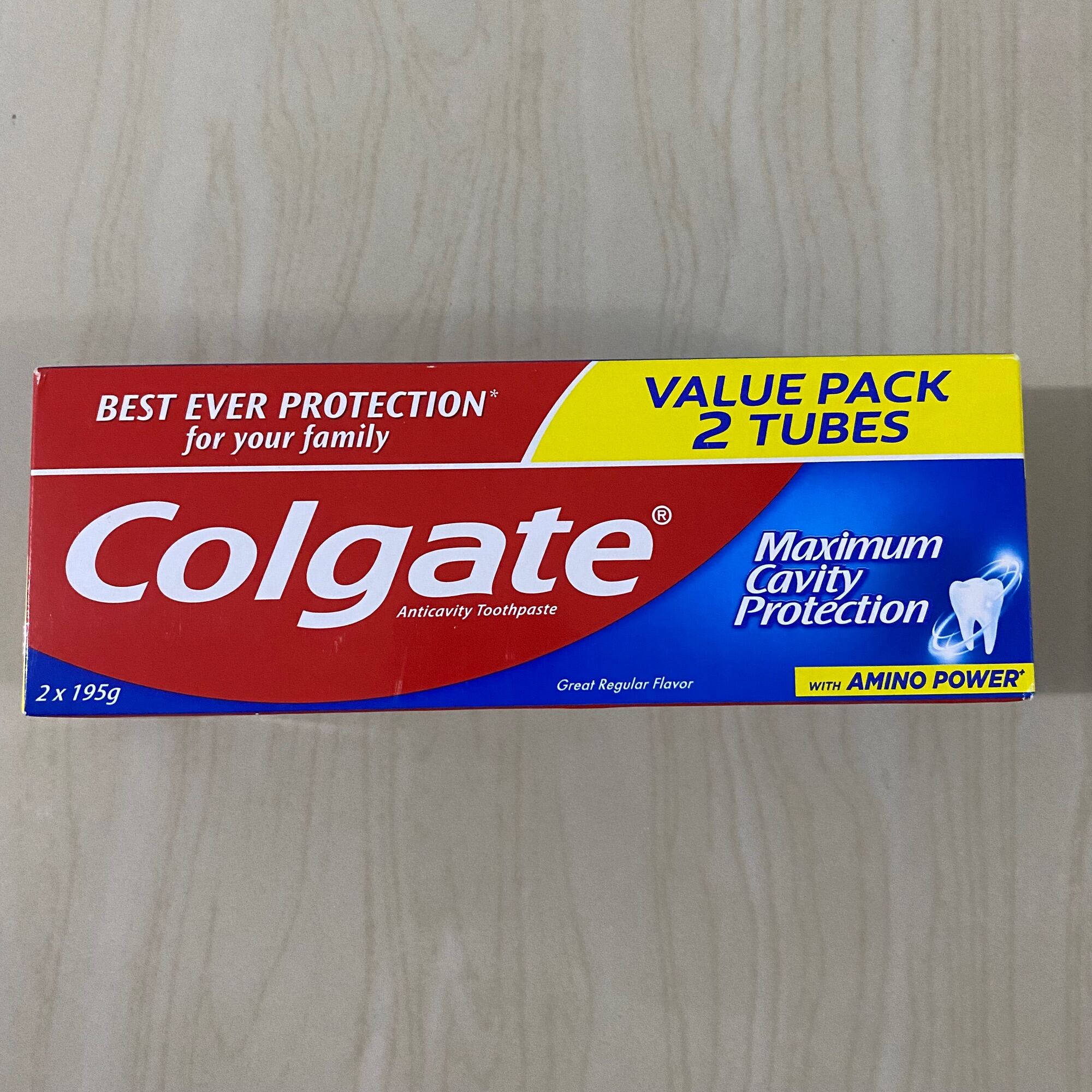 Colgate Anticavity Toothpaste Great Regular Flavor 2 Tubes 2 x 195g