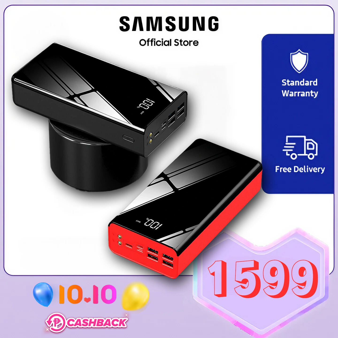 Samsung Powerbank - 80000mAh, 7 Ports, LED Display, Universal Compatibility