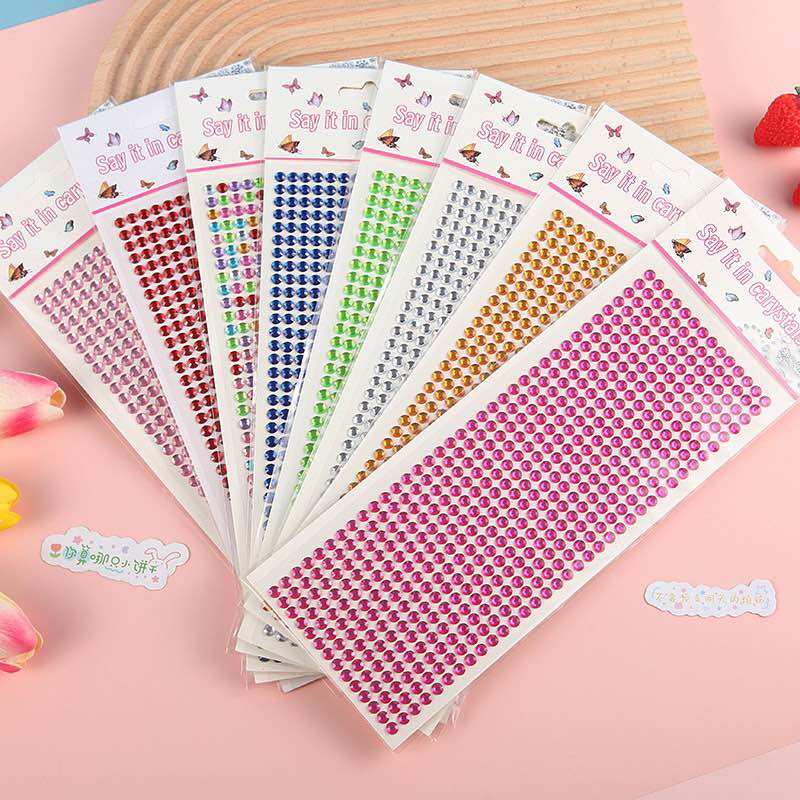 Miuco ST 880pcs Acrylic Crystal 3D DIY Rhinestone Self-Adhesive Decorative Stickers