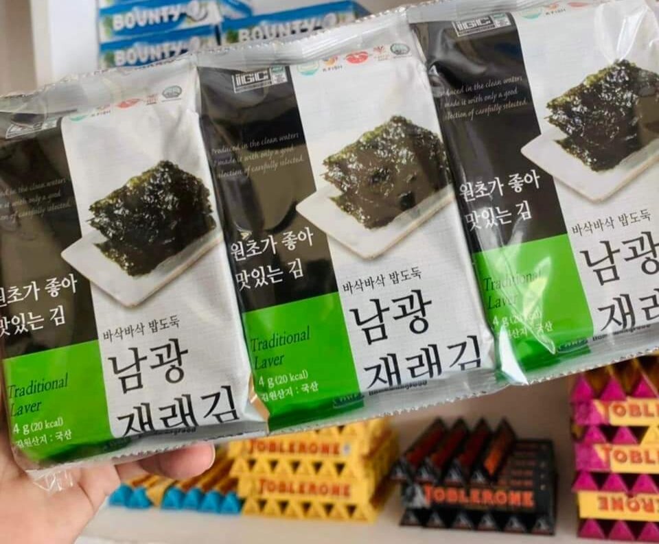 seasoned seaweeds Jaya / namkwang traditional laver 4g x 3pcs per pack nori