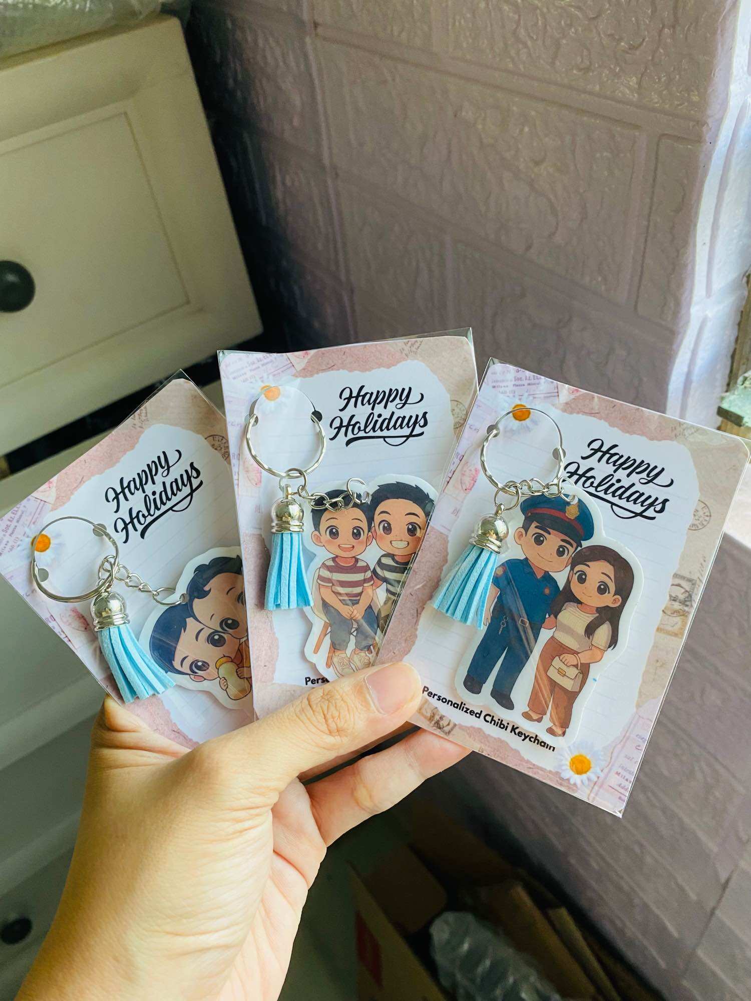 Personalized Chibi Keychain or Ref magnet Gift | Custom Couple, Family ...