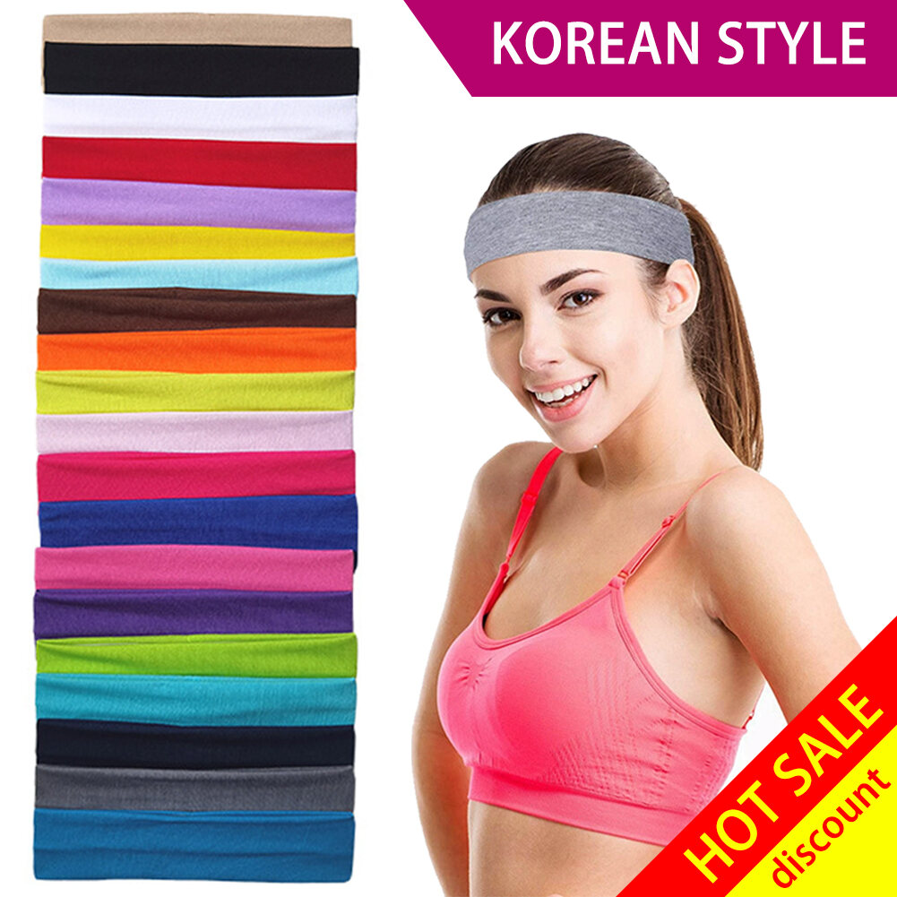 Korean Sweat-Absorbent Yoga Headbands - Fashionable & Elastic