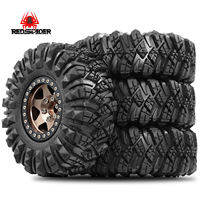RS | RED SPIDER 4Pcs Metal 1.9 Beadlock Wheel Rim Tires Set Outer Diameter 110mm For 1/10 1/12 Rc Car SCX10 MN128 Wrangler JEEP D110