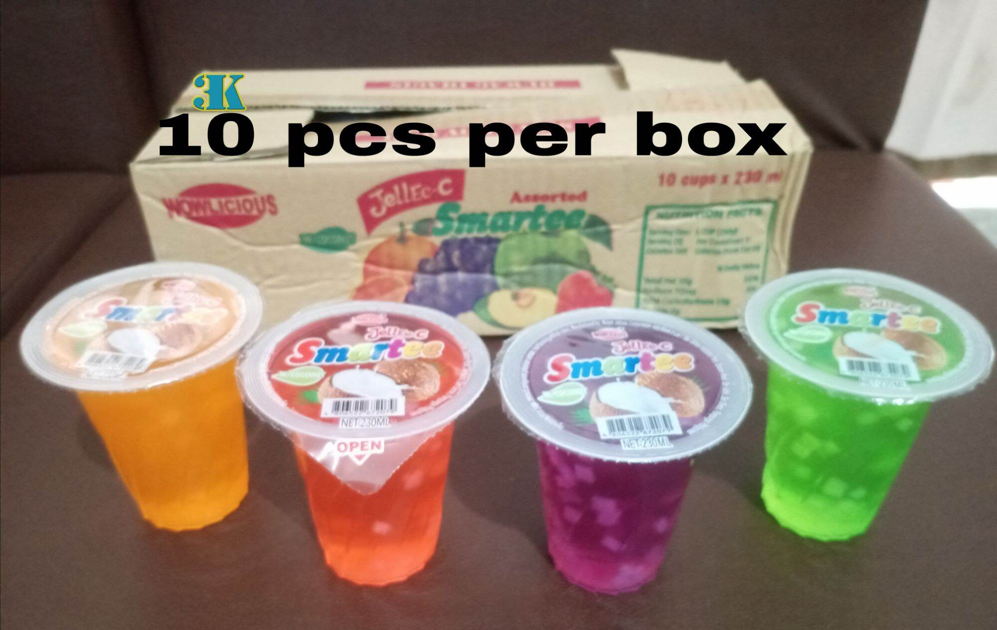 Triple K Jelle C Smartee Juice DRINK, One BOX, 10 Pcs Assorted Flavors