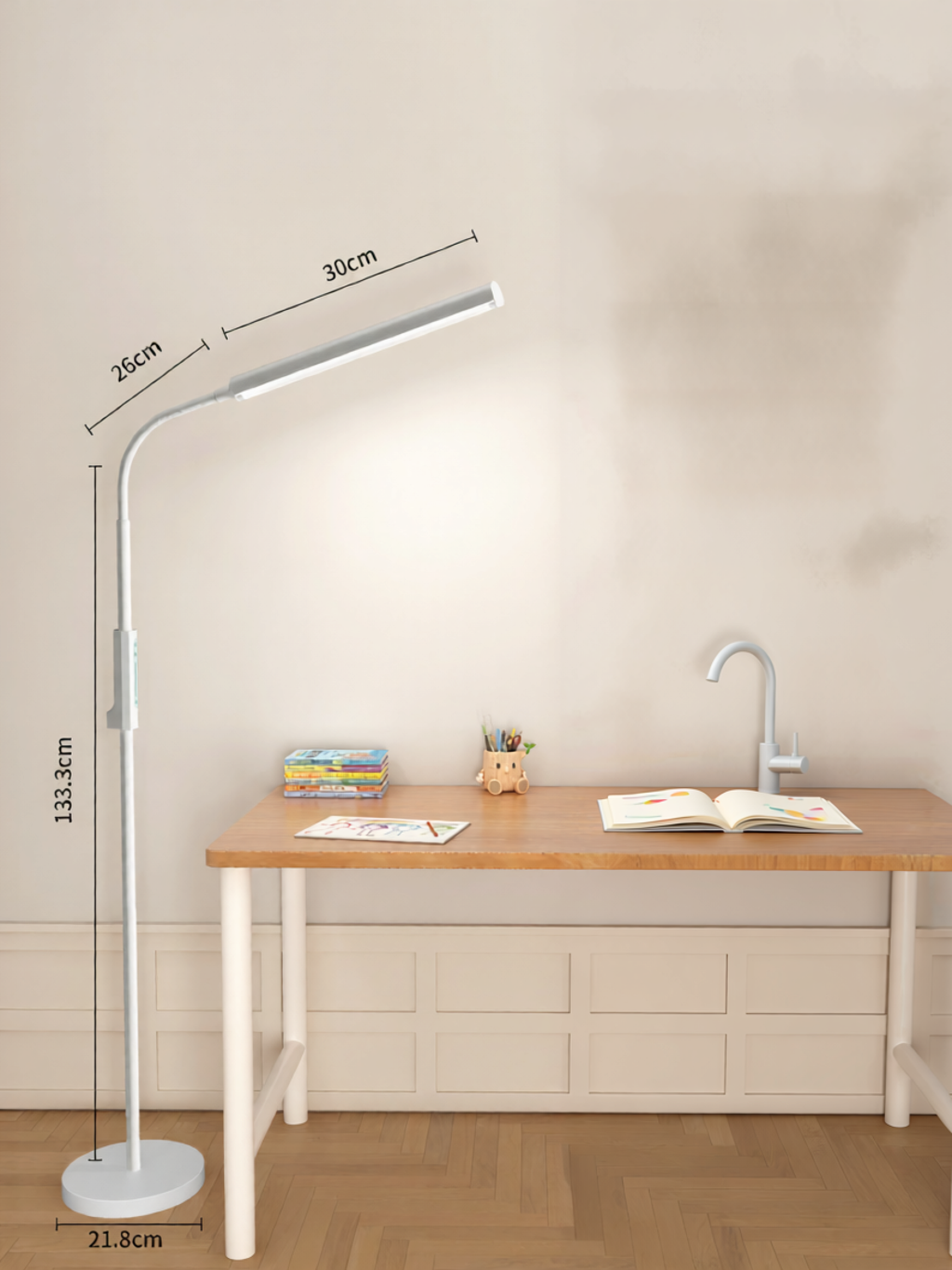 Full Spectrum Eye Protection Studying Reading Standing Floor Lamp
