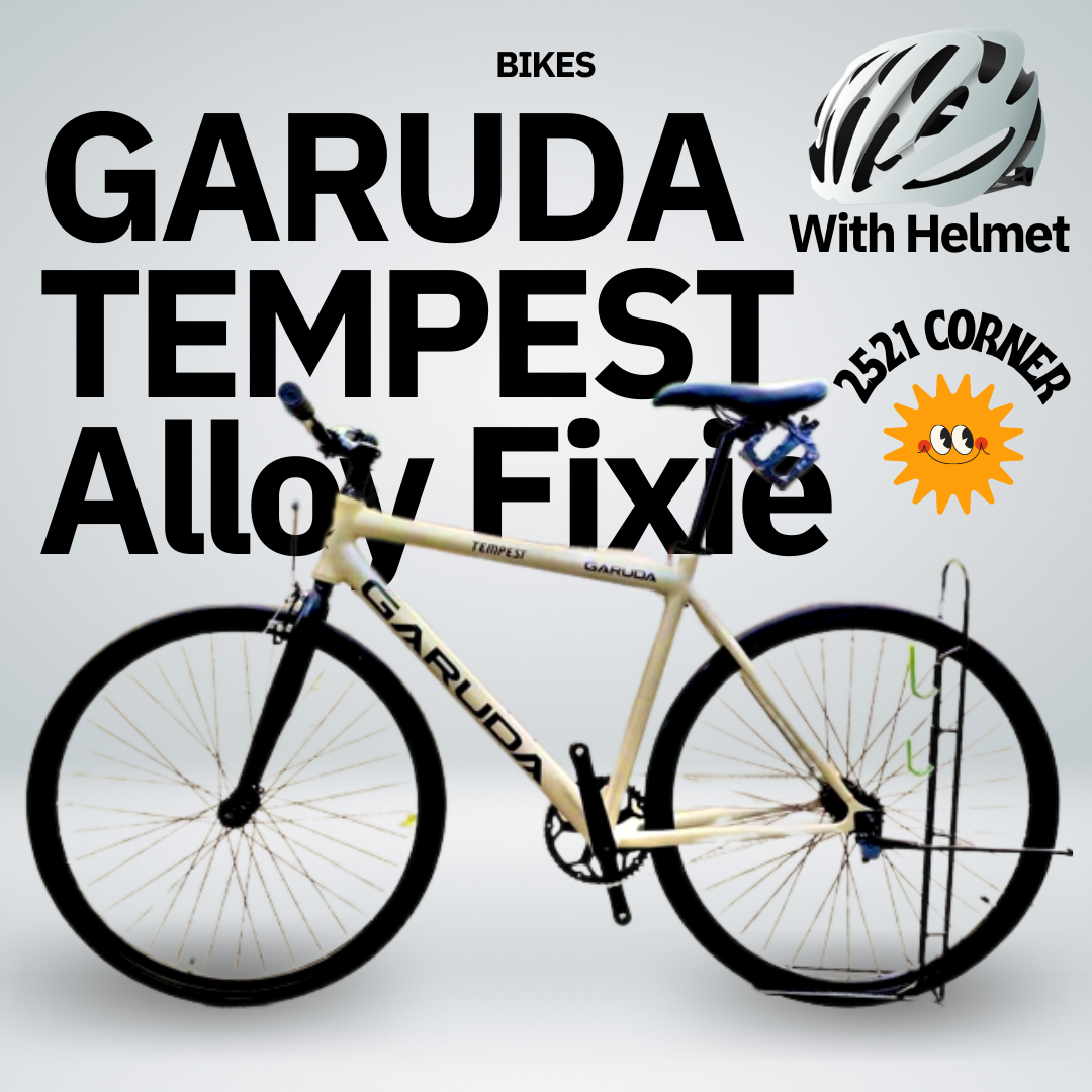 Garuda Fixie TEMPEST Alloy Fixie Bike 700x23c Recreational Outdoor Aluminum Frame Fixie Bike Budget Fixie Bike with Front Brake with Free Helmet Lazada PH