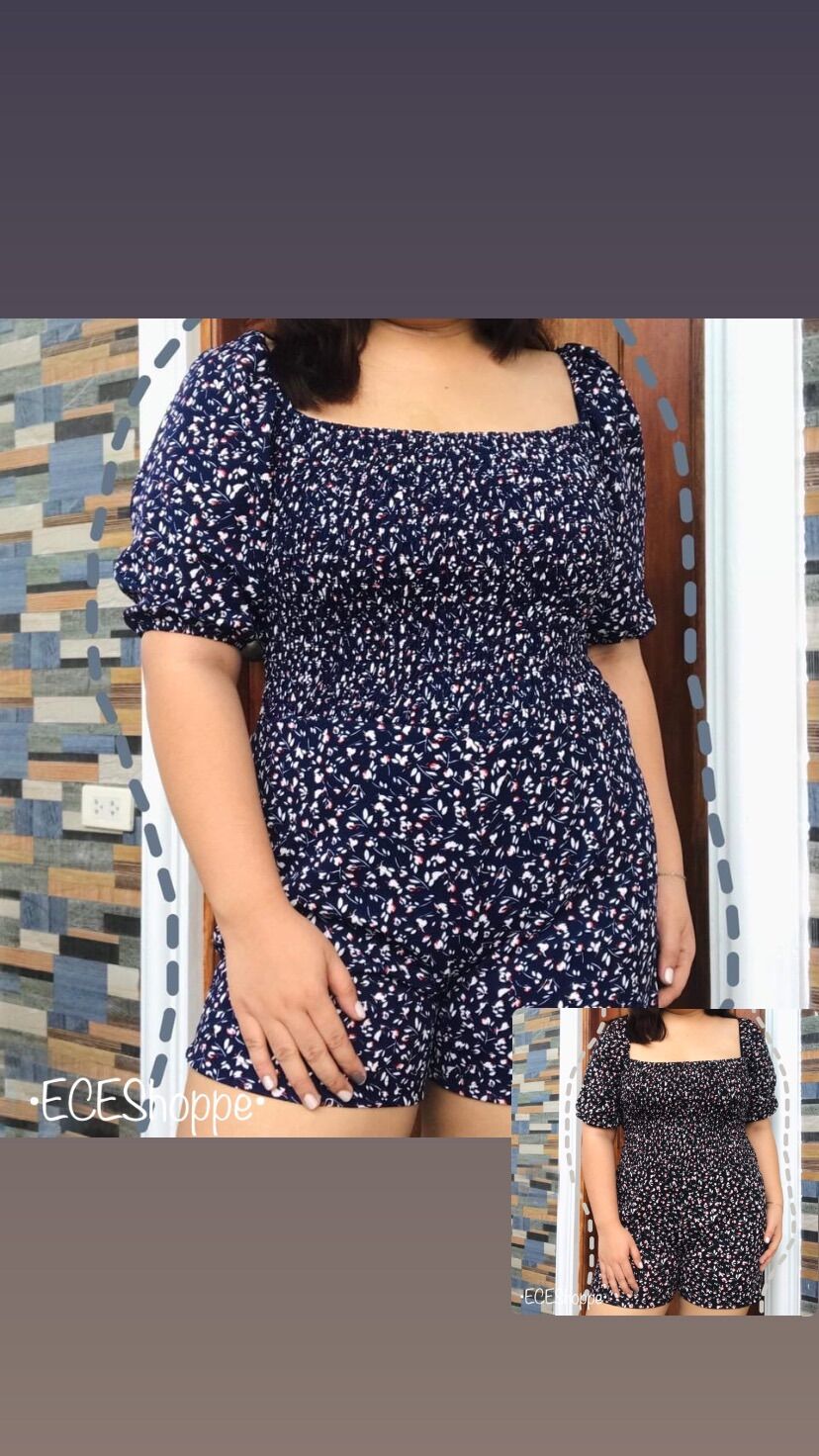 Plus Size Smocked Romper