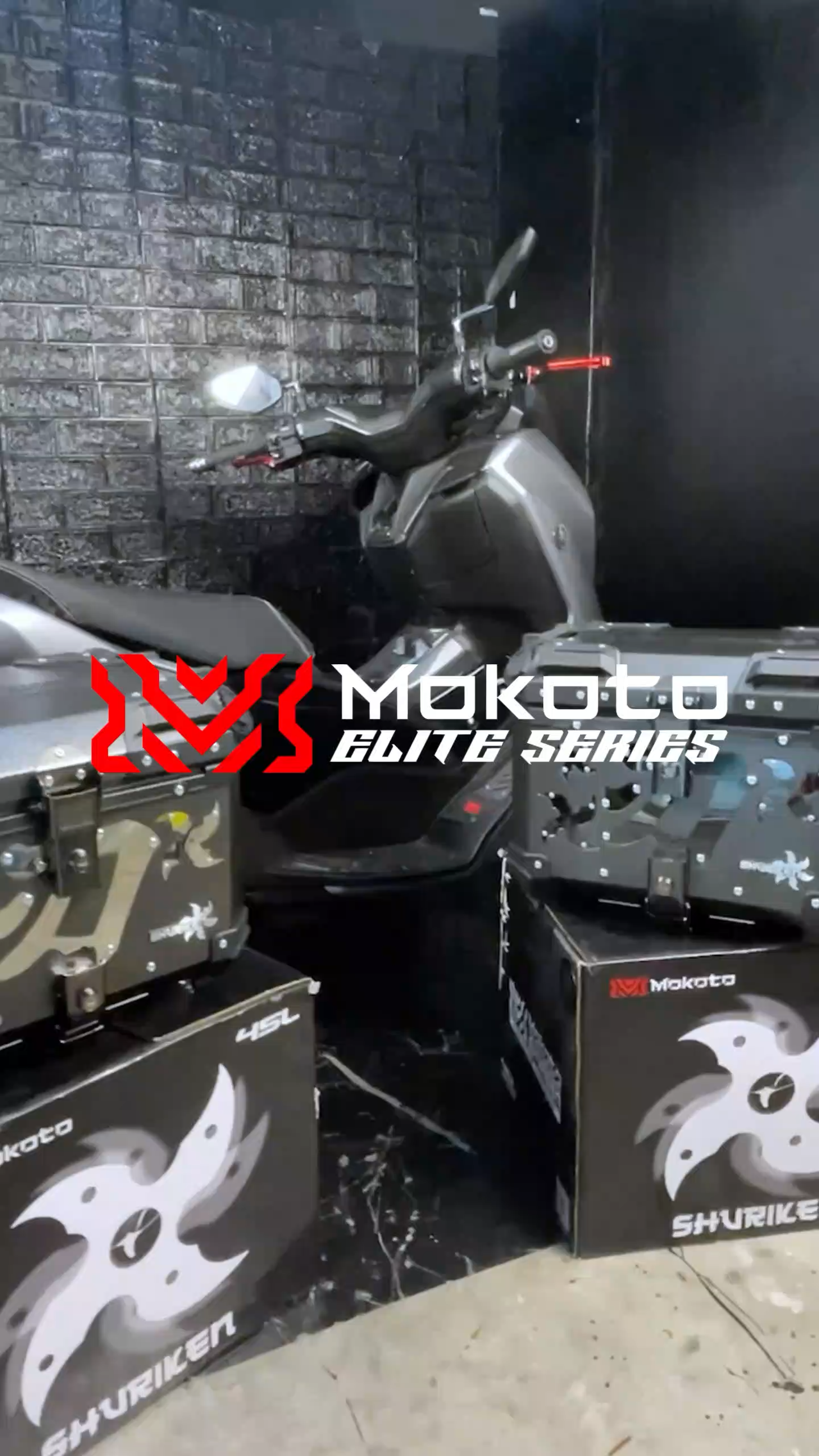 MOKOTO ELITE SERIES 45L SHURIKEN DESIGN ALLOY TOP BOX DOUBLE LOCK