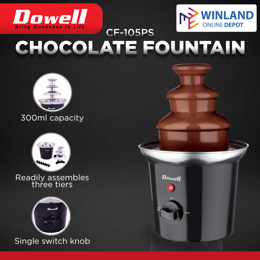Winland CF-105PS 3-Tier Chocolate Fountain Fondue Maker