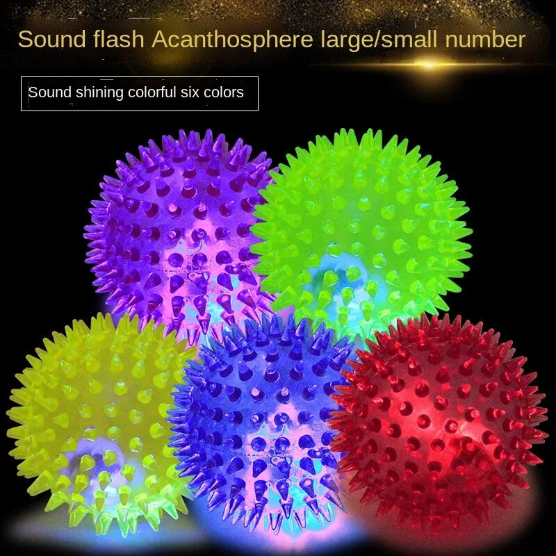 Dog Toys Luminous Sound Toy Bouncy Ball Pet Toy Flash Thorn Ball Molar Tooth Cleaning Toy Cat Dog Accessories. 