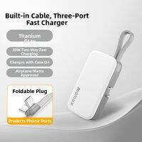 Momax | Airline Approved 20W Fast Charging Power Bank with Built-in Cable 5000mAh