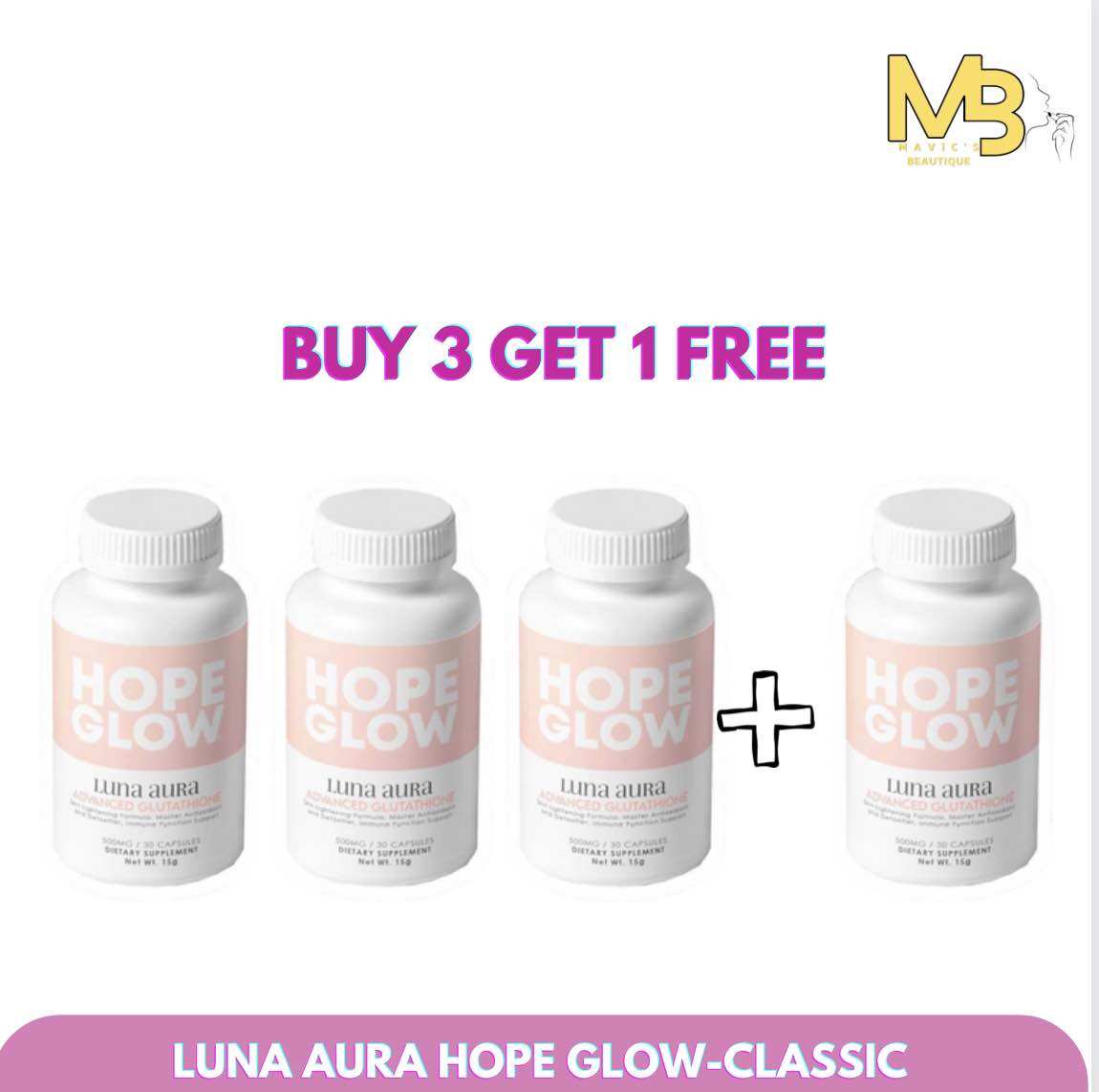 luna aura advanced glutathione LUNA AURA- HOPE GLOW Skin Pro Whitening Glutathione with probiotics 30  capsules