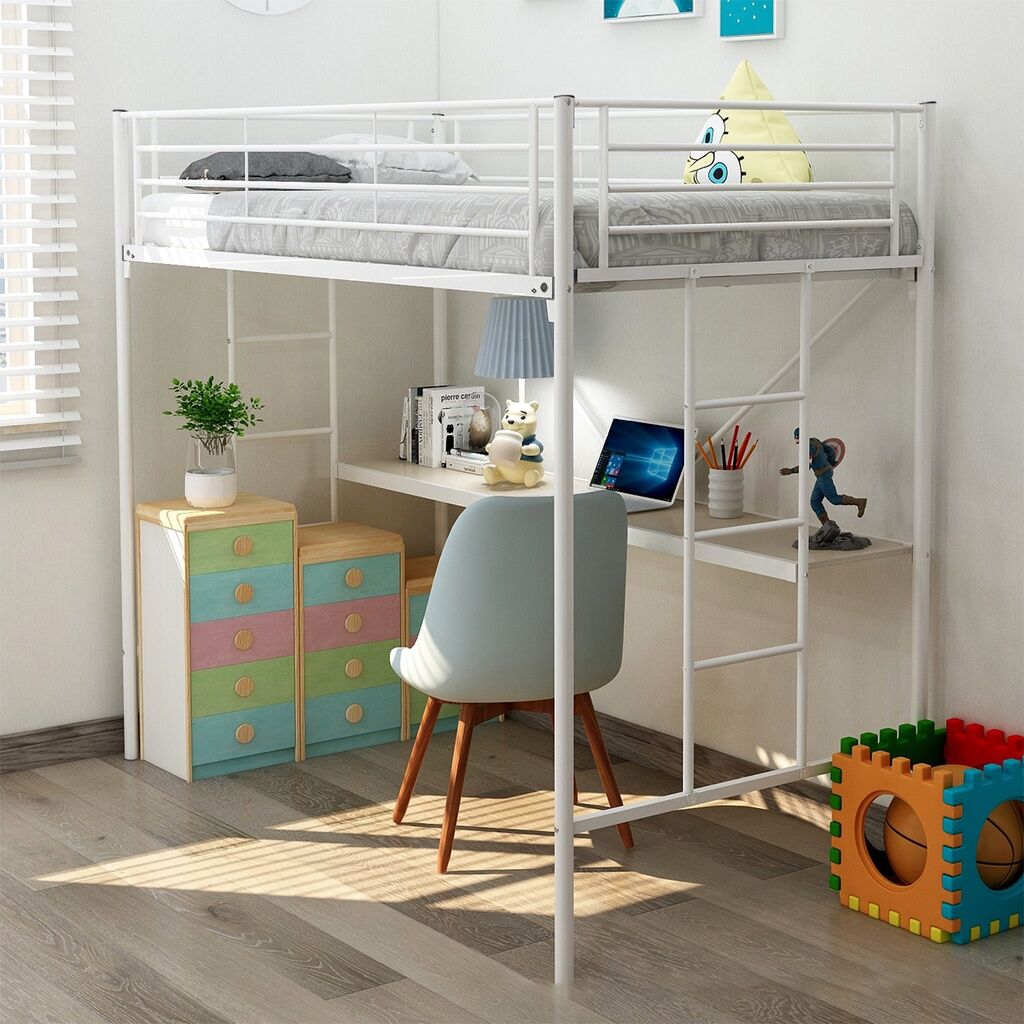 【Easy installation】Loft Bed Frame Double Deck Bed with stairs Bunk Bed