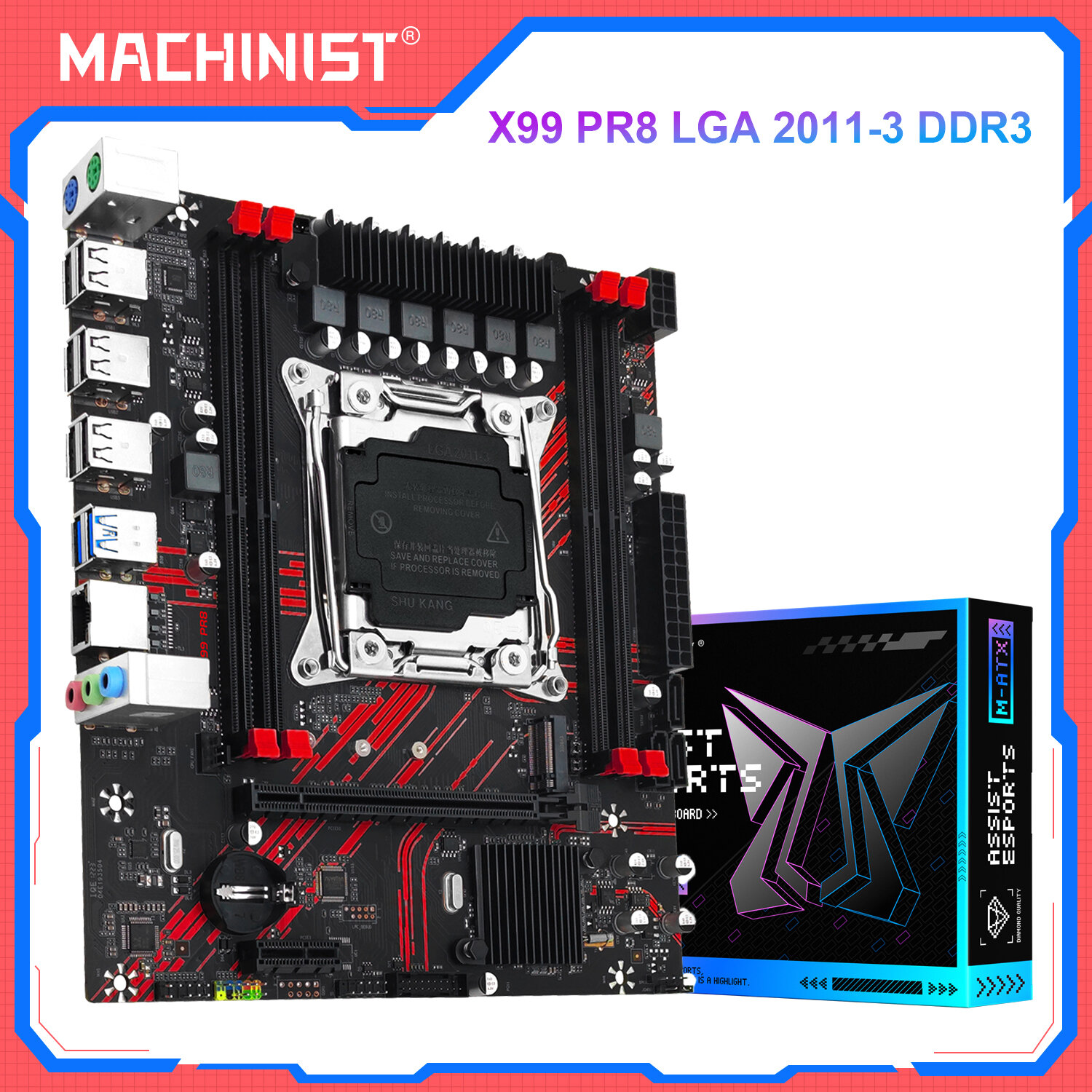 Dpofirs X99 Motherboard CPU Combo, LGA 2011-3 E5 2620 V3 CPU Motherboard, 4 Channel DDR4 Memory, Gigabit Network Card, 10 SATA3.0 Ports, NVME M.2 Interface - View #9