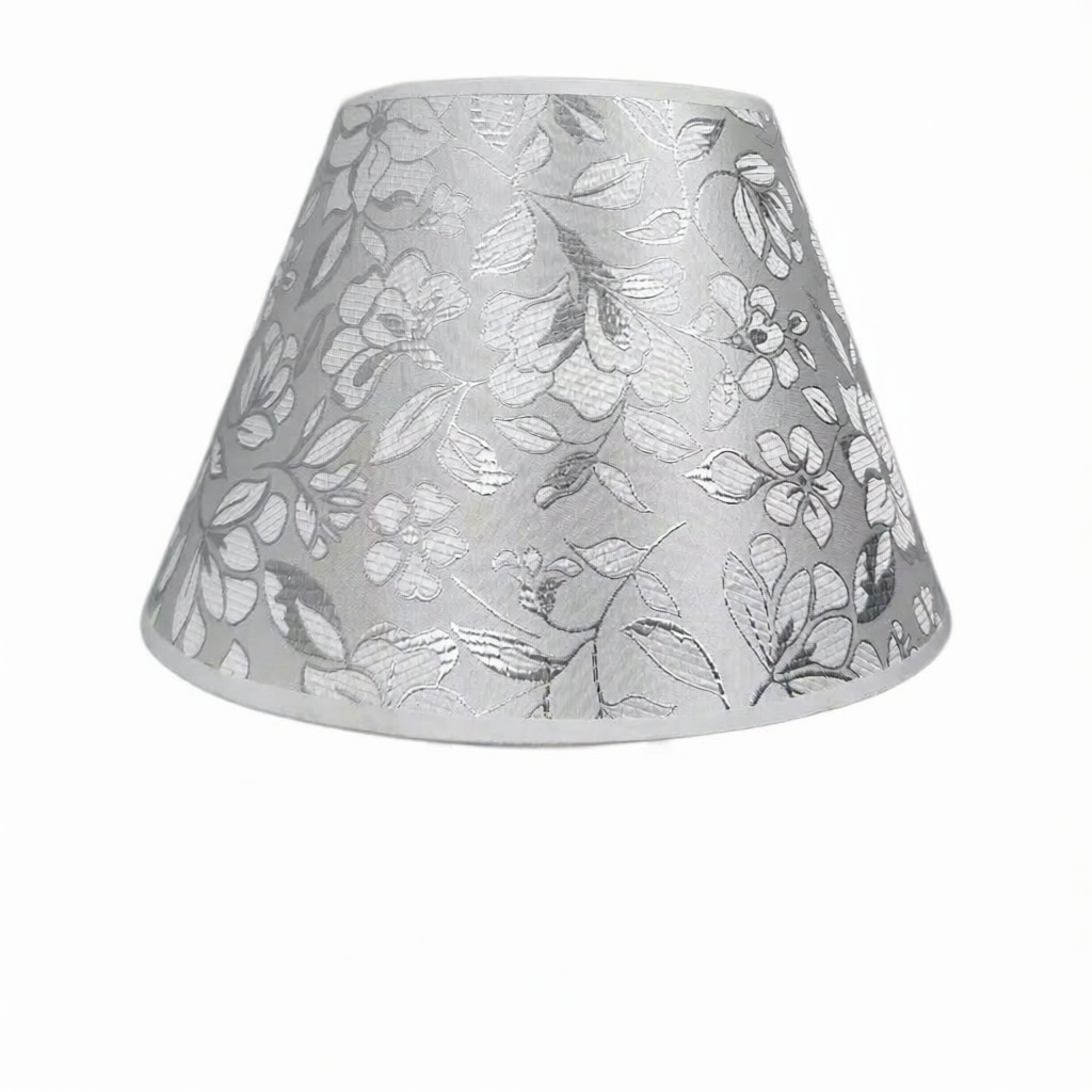 Silver Imitation Leather Lampshade Linen Fabric Bedside Wall Lamp Floor Lamp Accessories round Shape Decorative Light Source