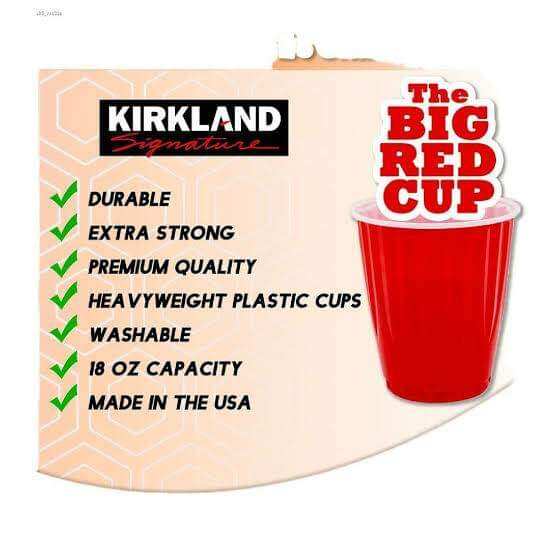 Big Red Cup 18oz for Beer Pong Party Plastic Cup 10pcs