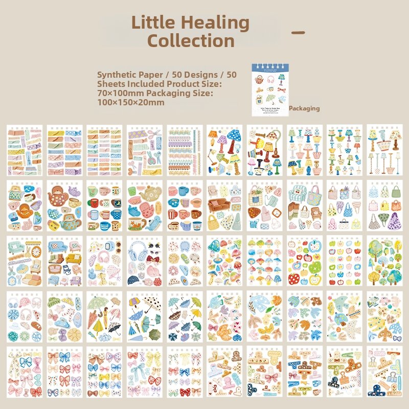 Wire-cut Korean Watercolor DIY Journal Stickers Book