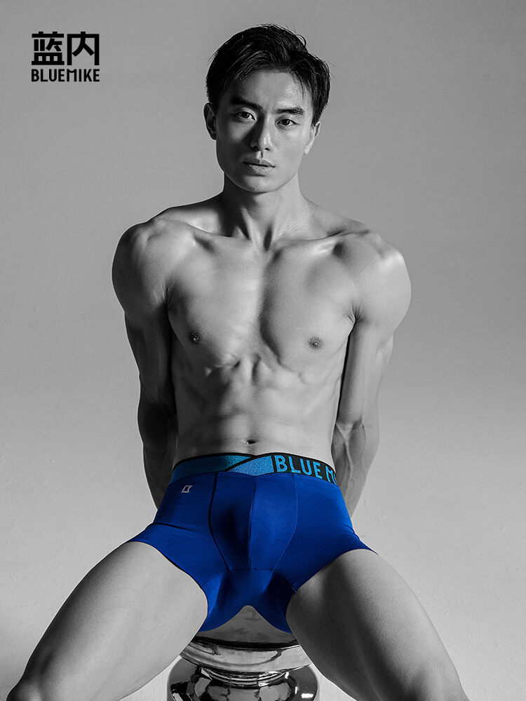 Blue Inner Large V Men's Underwear Pure Cotton Fashion Laser Sexy Shorts Sports Breathable Antibacterial Boxer Shorts Presyo  846 Piso*Libreng Shipping