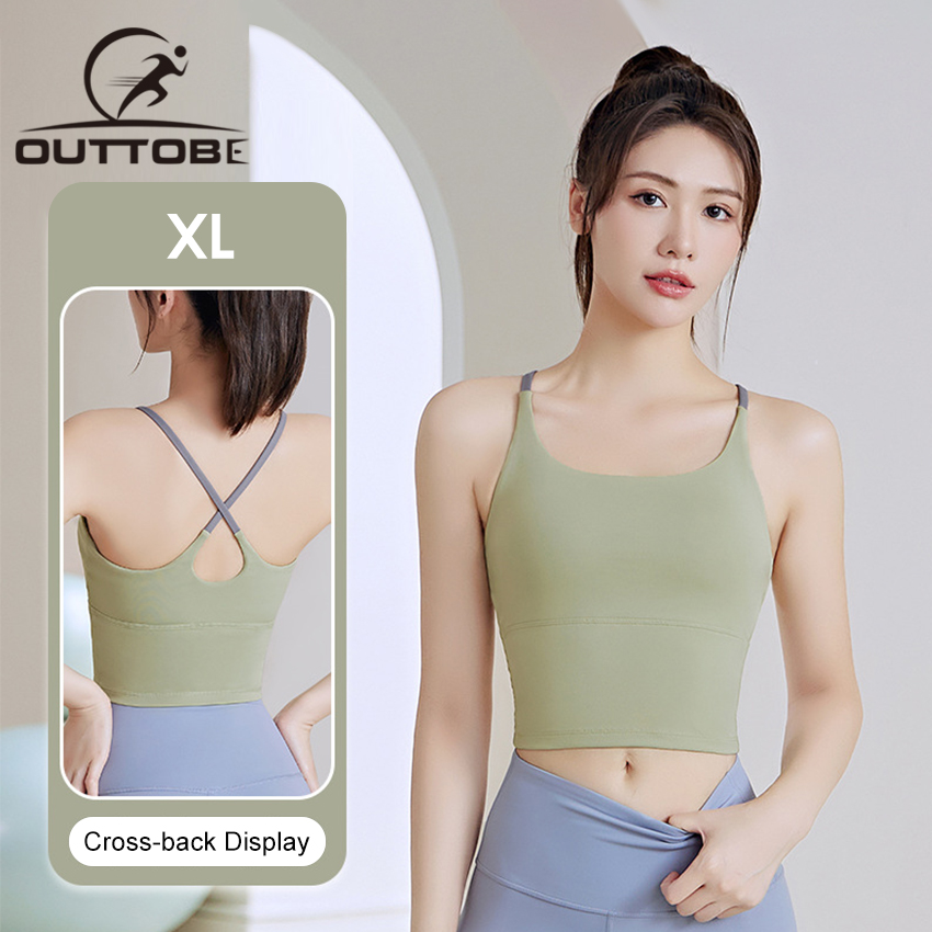 Outtobe Sports Bra Seamless Sports Bra Fashion Cross Shape Beauty Back Bra  Breathable Comfortable Bra with Removable Pads for Yoga Home Sports Daily  Wearing White/Green