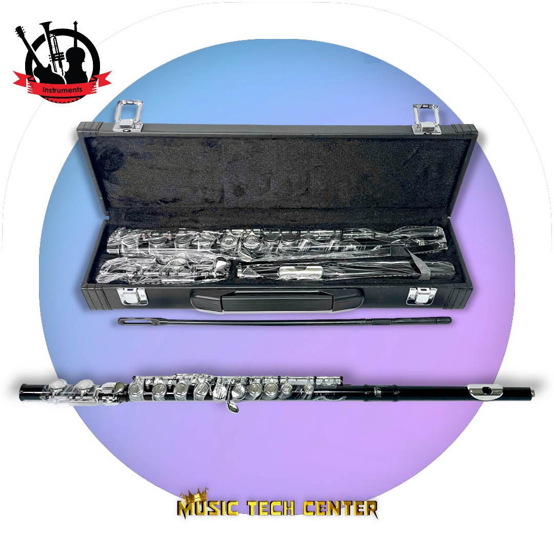 Yamaha Black Pink Silver Concert Flute with Closed Keys
