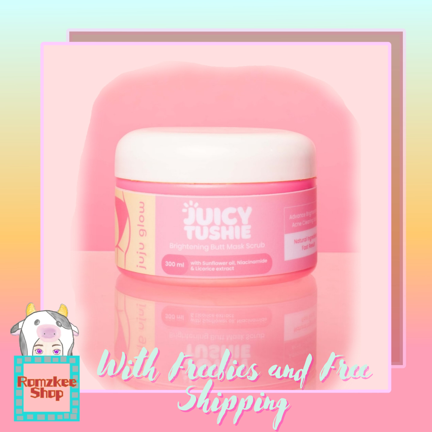 JUICY TUSHIE Brightening Butt Mask Scrub 300 ml by Juju Glow with 