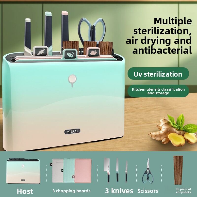 FUJUN | Ultraviolet Disinfection Knife & Chopstick Storage & Drying Container with Cutting Board Presyo 2,545 Piso*Libreng Shipping
