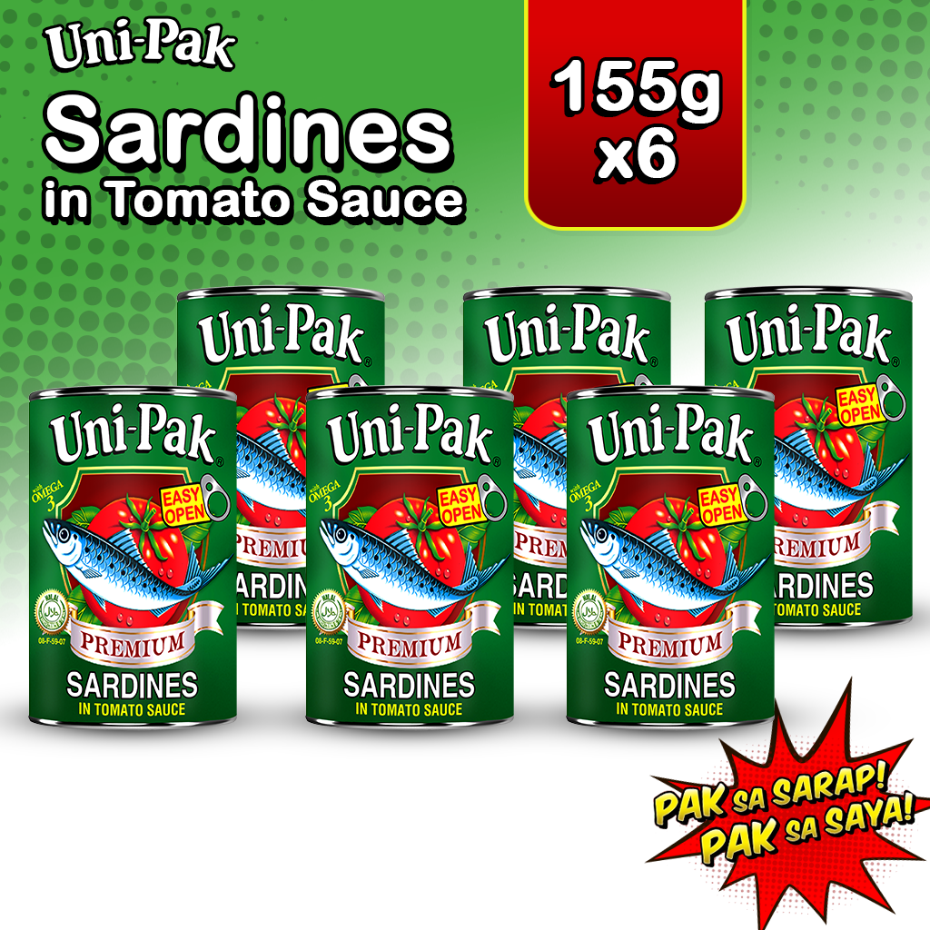 Uni-Pak Sardines in Tomato Sauce 155g set of 6