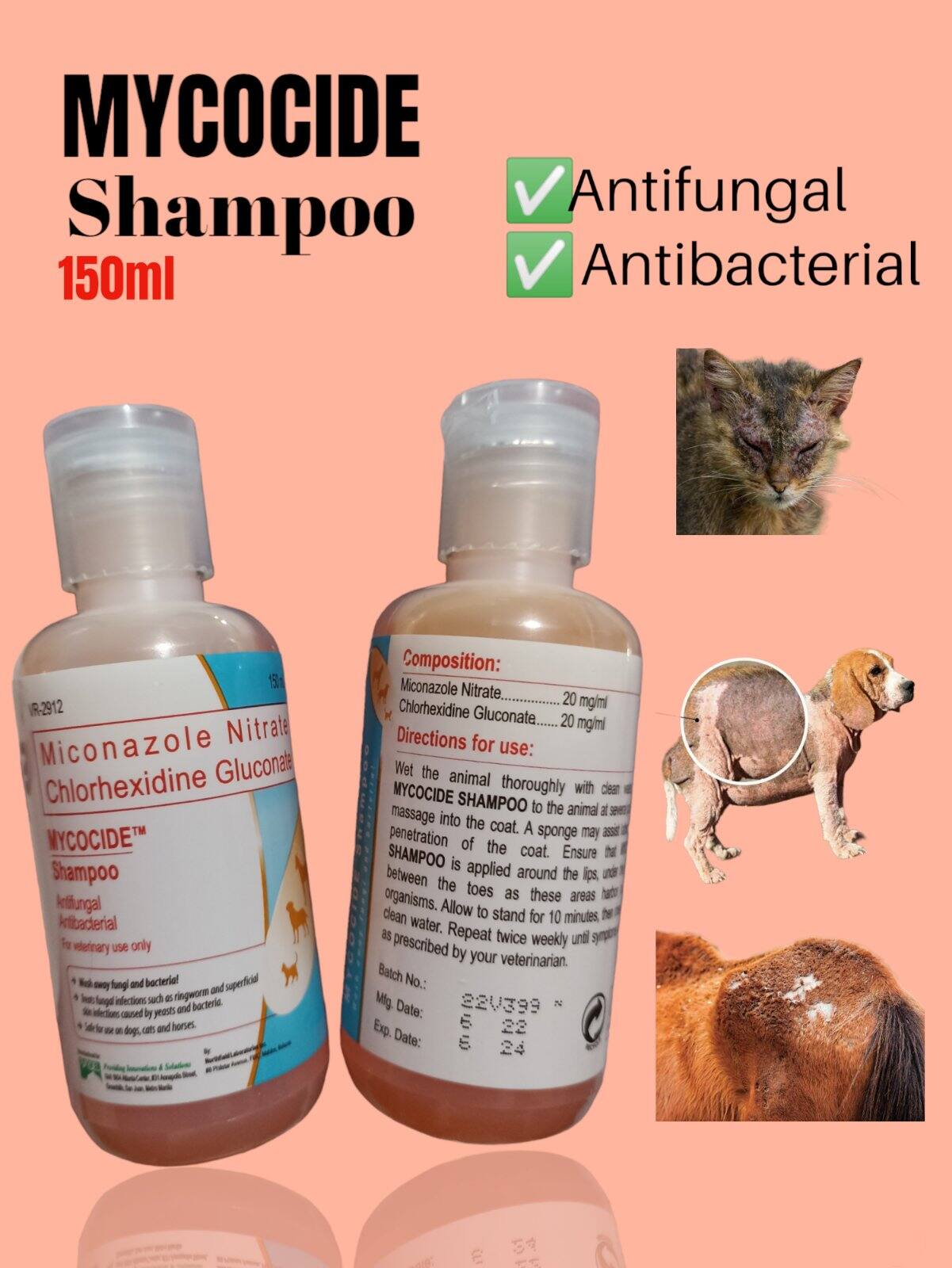 Mycocide Shampoo for Dogs, Cats, Horses (150ml) Lazada PH