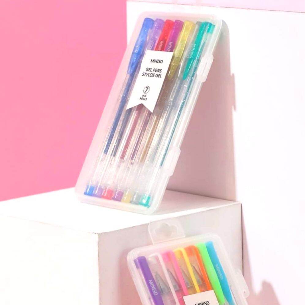 colored-gel-pens-7-pcs-glitter-ballpen-by-miniso-lazada-ph