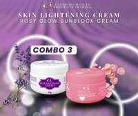 Skin lightening pekas cream and Botox rosy glow