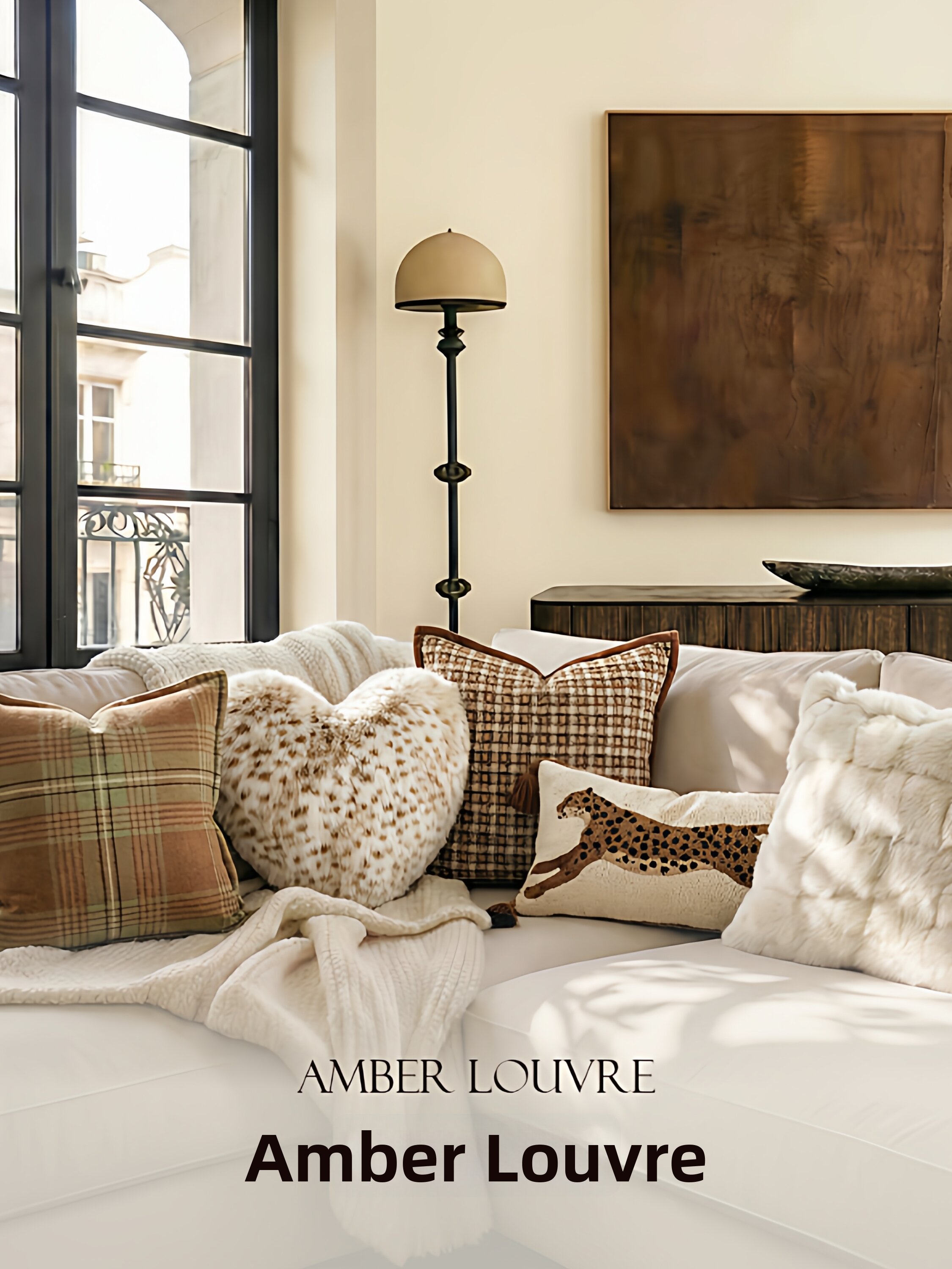 French Style Leopard Print Plush Fur Cushion Presyo 2,510 Piso*Libreng Shipping