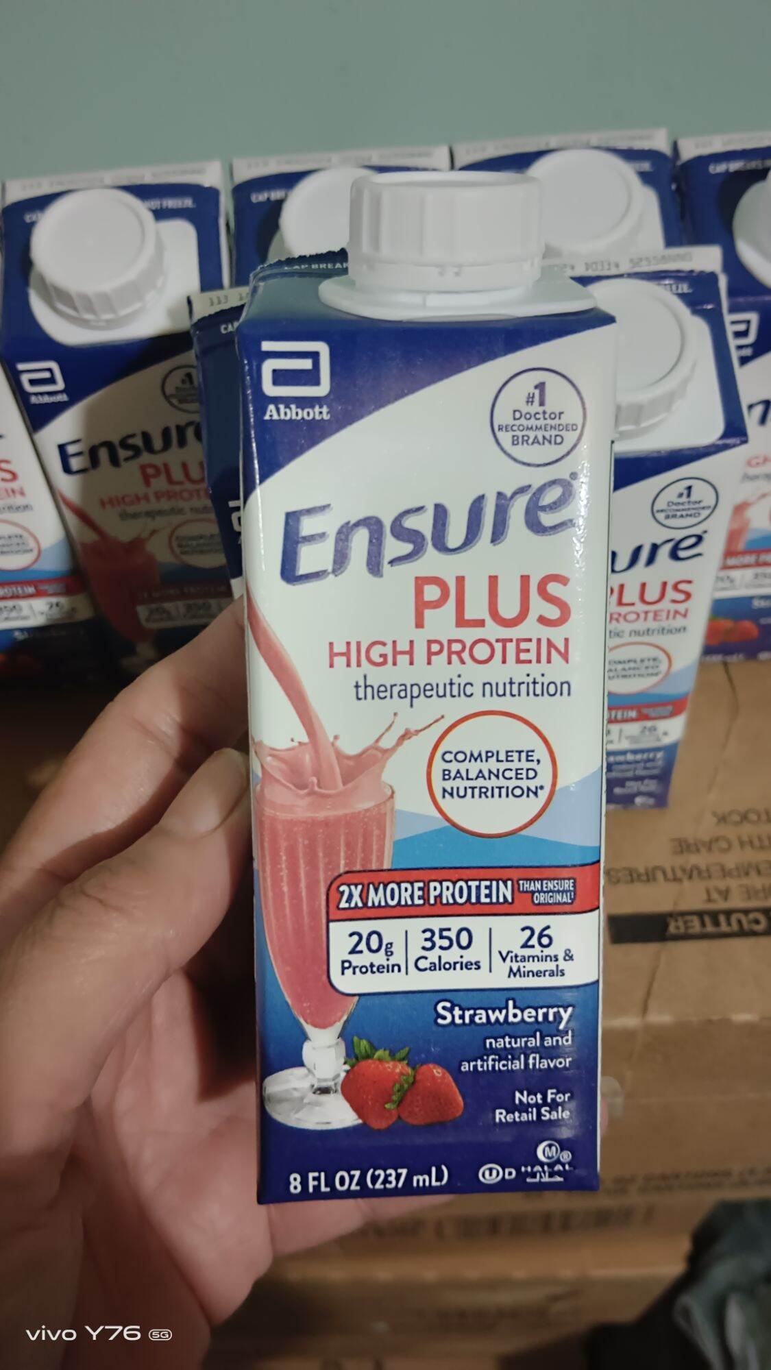 ‼️ New product ENSURE PLUS HIGH PROTEIN strawberry shake 237ml Lazada PH