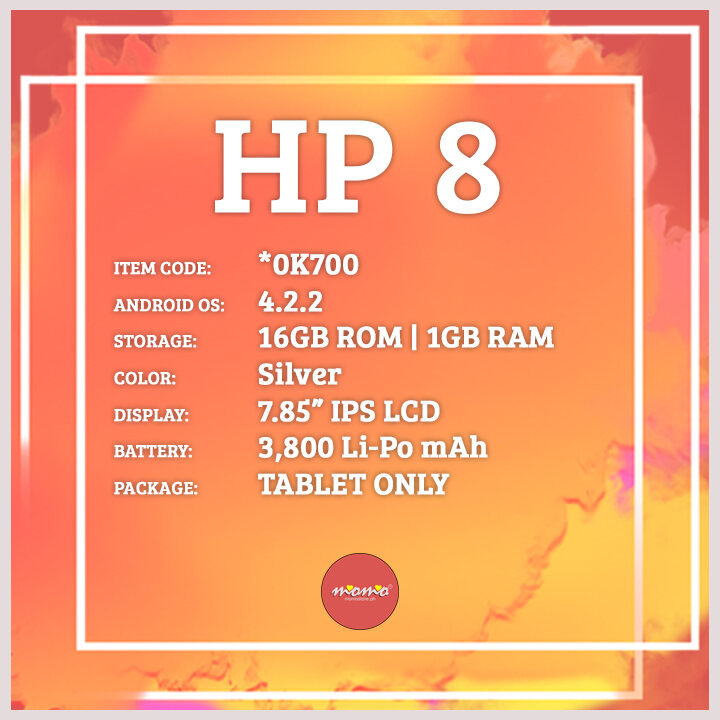 HP 8 Tablet Only #60. 