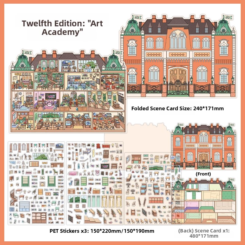 Decorative Stickers Scene Decoration 12.0 Grids Apartment Themed With Positioning