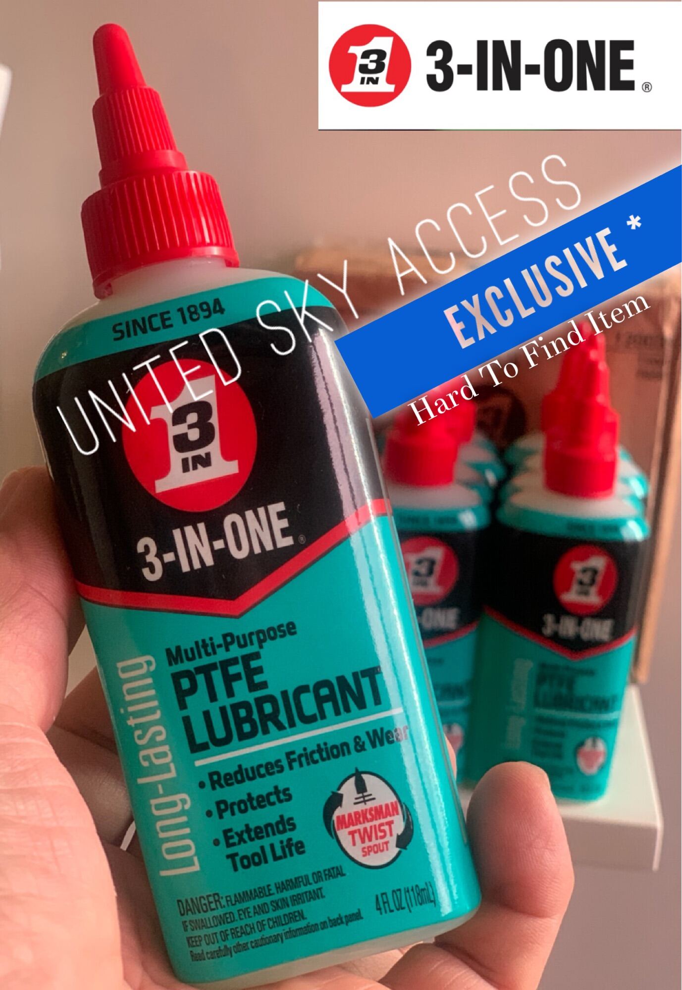 3INONE 120032 MultiPurpose PTFE Lubricant, 4 OZ 118ml 100 ORIG