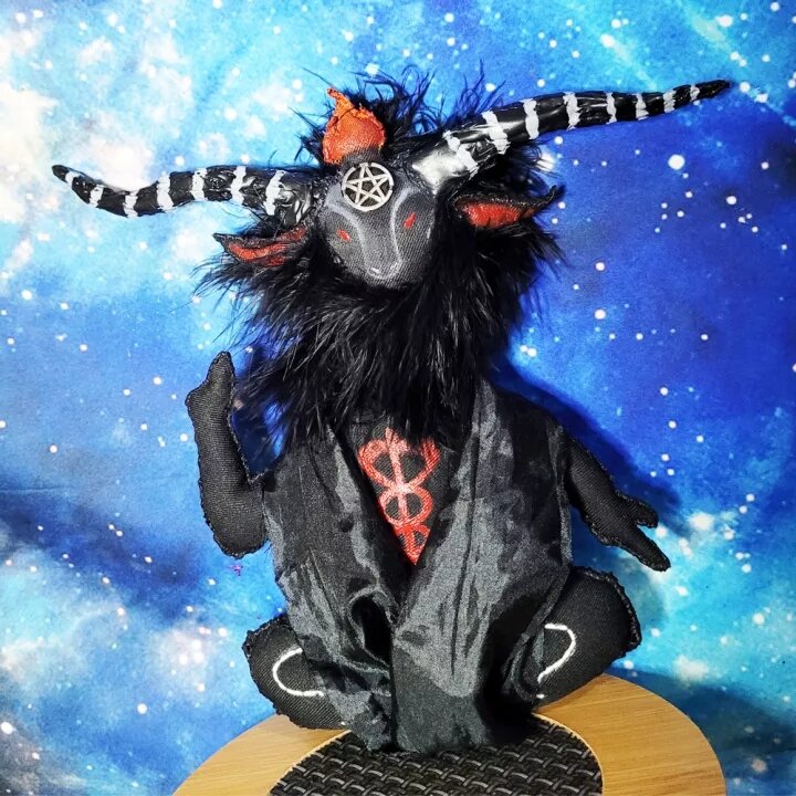 Black Conjoined Twins Spirit Voodoo Doll Baphomet Black Authentic Genuine Herbs Inside For Love Health Curse Protection Money Meditation Positivity Nocturnal Spooky Magic Sympathetic Magic Halloween Witchcraft Ritual Healing Spell Kit