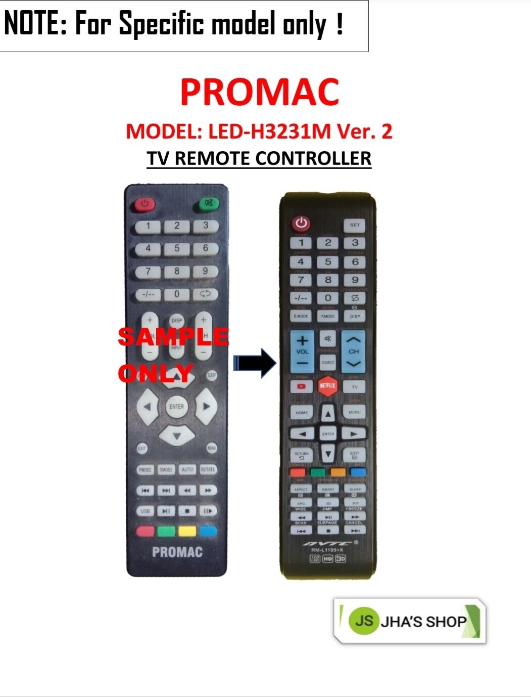 PROMAC for [ MODEL LED-H3231M/LED-H3282M VERSION 2 ONLY ]!! TV ...
