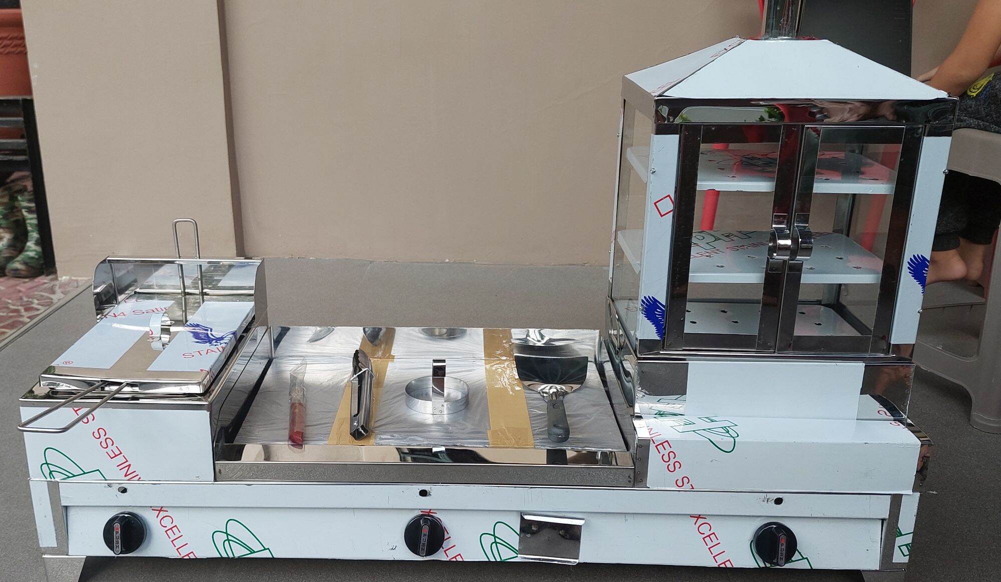 3 in 1 Burger Griddle / Griller with Deep Fryer & Steamer / Burger