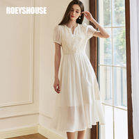 Roey s house | French Palace Style Puff Sleeve Dress with Embroidered Flowers