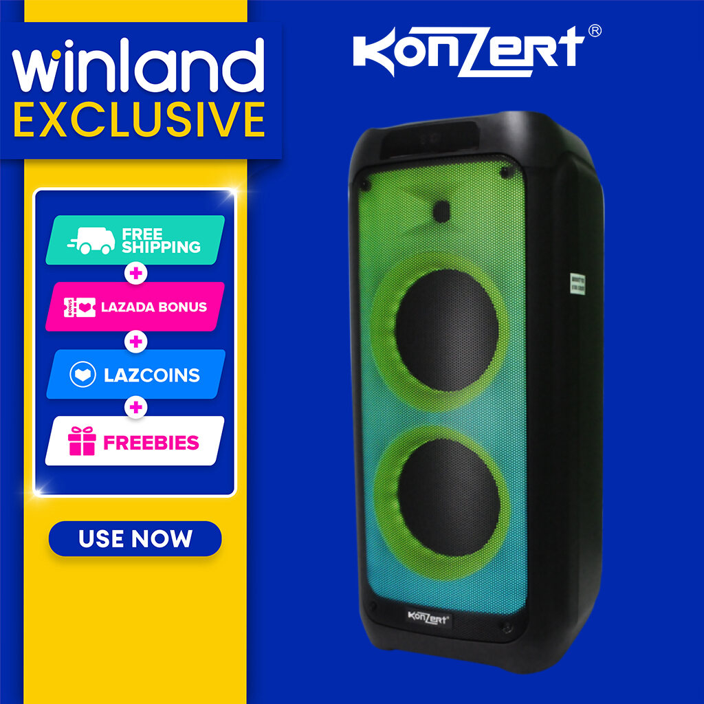 Konzert 8" Party Speaker System with Bluetooth, USB, FM Radio