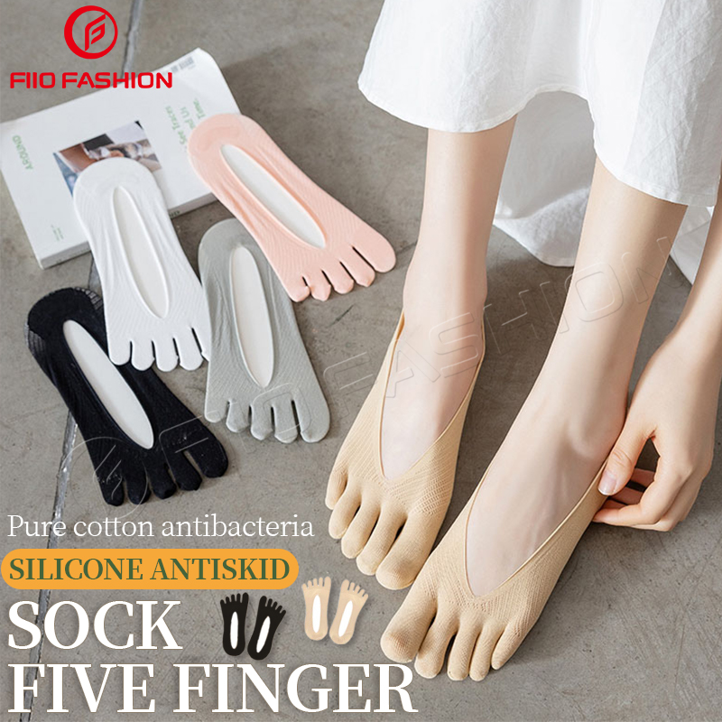 1pair Women Summer Five-Finger Toe Socks Female Ultrathin With Silicon  Anti-Skid Breathable Anti-Friction Socks