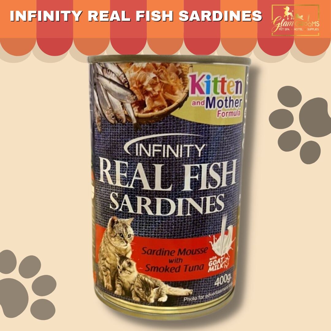 INFINITY Real Fish Sardines Wet Food for cats 400g Lazada PH