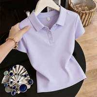 QIAOXIZI | Plus Size Womens Polo Shirt Summer New Slimming Stylish Short Sleeve Collared Top Casual Wear Quality Material