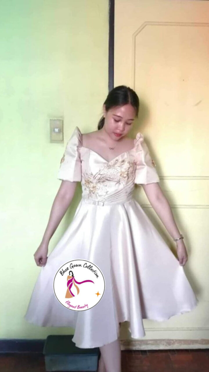 Ecru Graduation Dress For Girls - Quality Elegant Simple Classy Off  Shoulder Midi Dress | Lazada Philippines