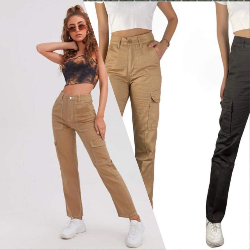 Unisex 6 Pocket Cargo Pants Straight Cut Pants Casure Fit Women Men Outfit  | Lazada PH