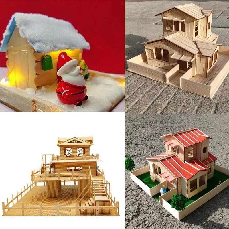 50/25pcs Round Wooden Stick DIY Crafts and Kids Model Making Materials ...