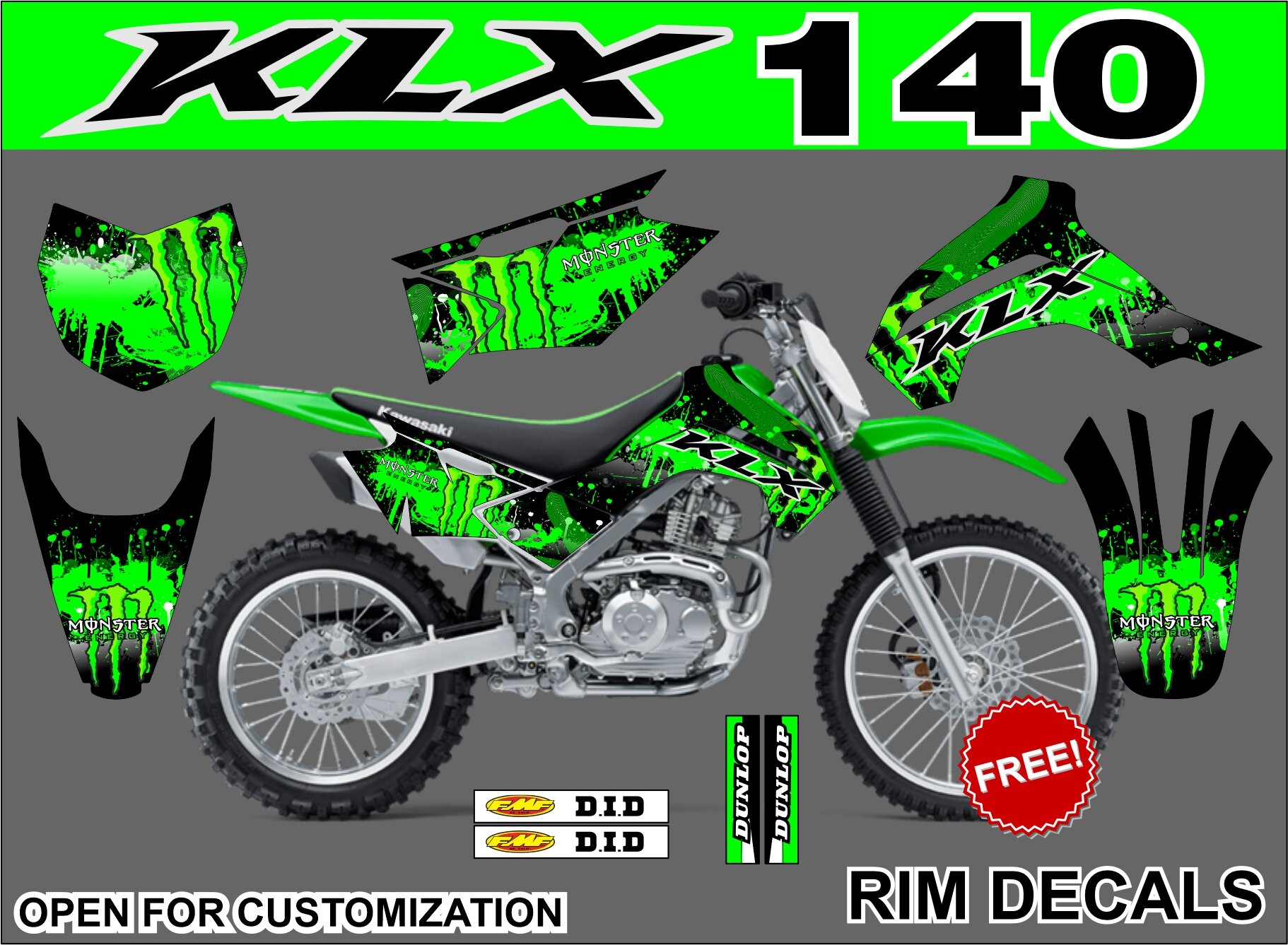 Kawasaki klx 140 full body decals Lazada PH