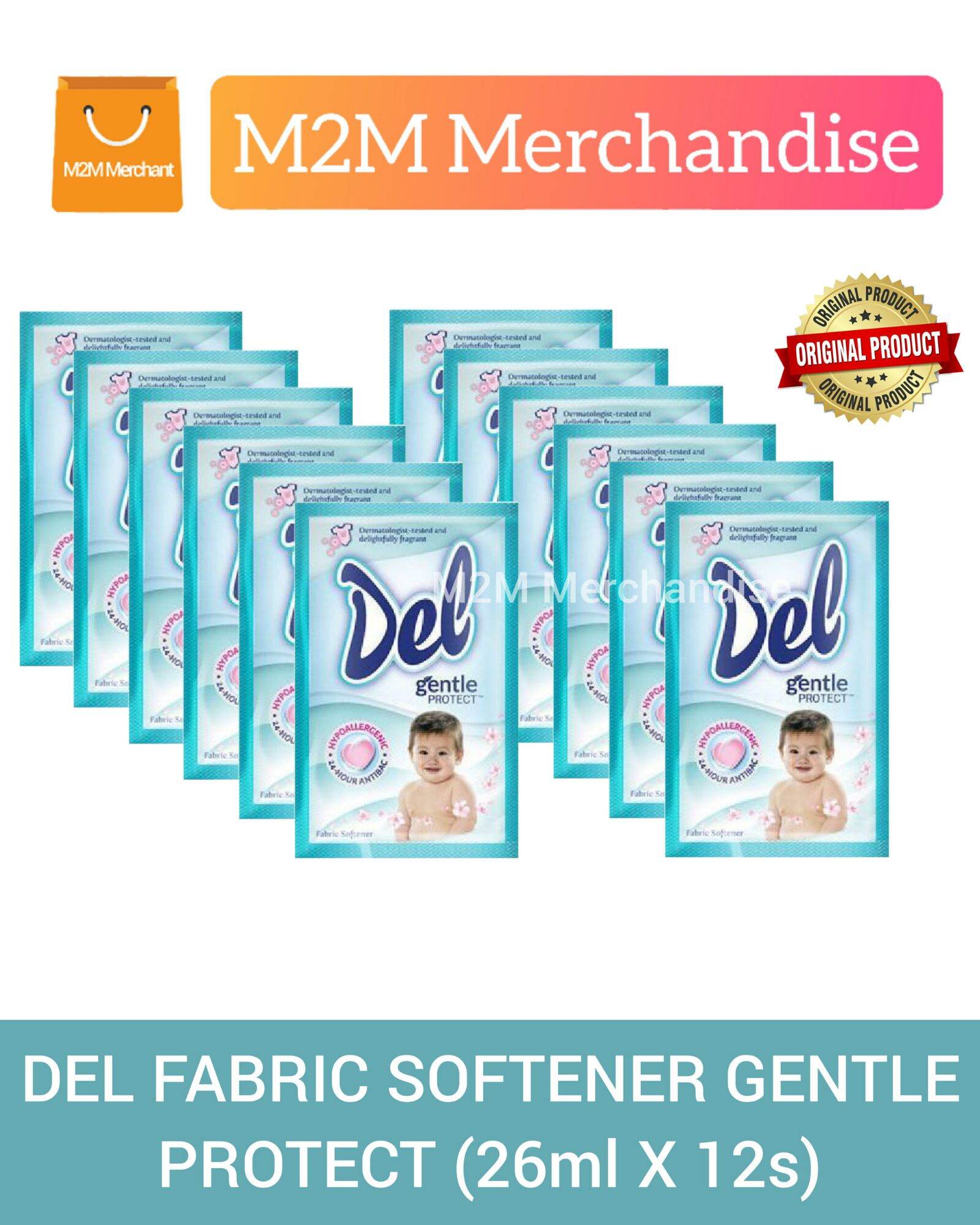 DEL FABRIC SOFTENER GENTLE PROTECT (26ml X 12s) SACHET Lazada PH